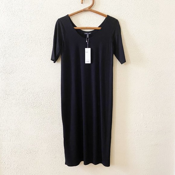 NWT Eileen Fisher Signature Viscose Jersey Dress XXS - Picture 2 of 3